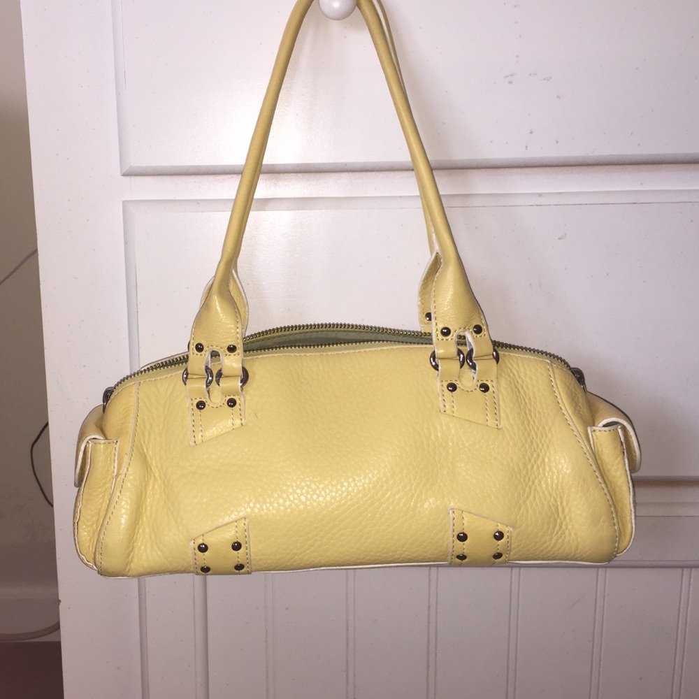 Cole Haan Lemon Yellow Leather Shoulder Satchel
